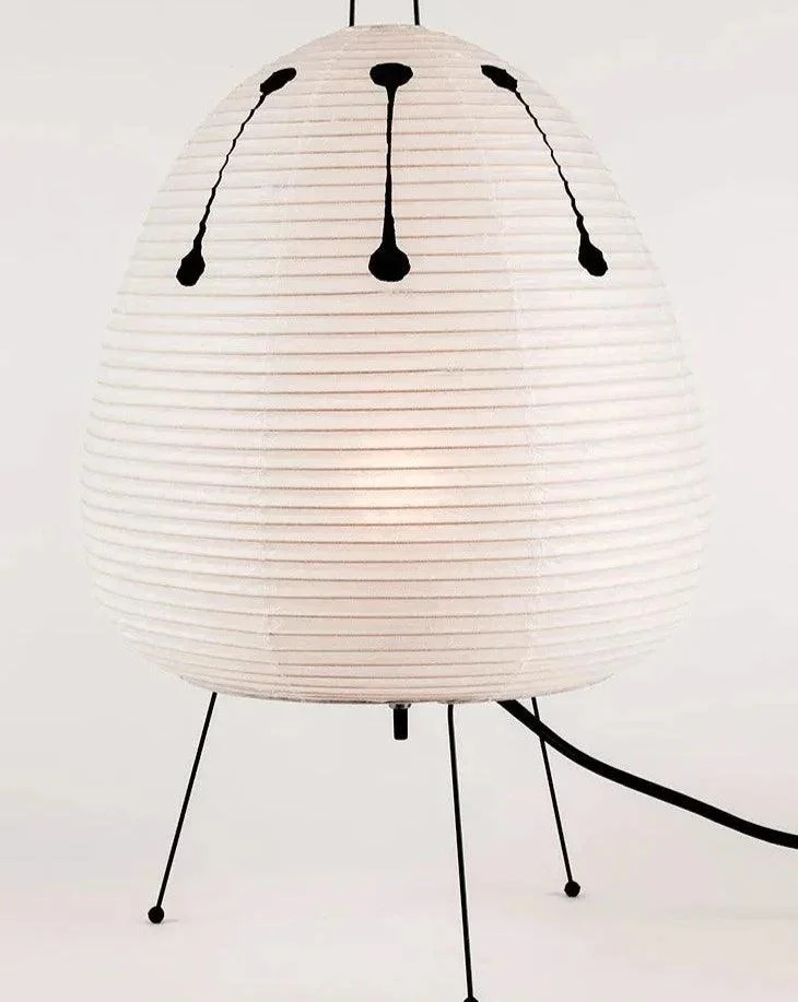 Japanese Wabi-Sabi Style Rice Paper Patterned Lantern Lamp -