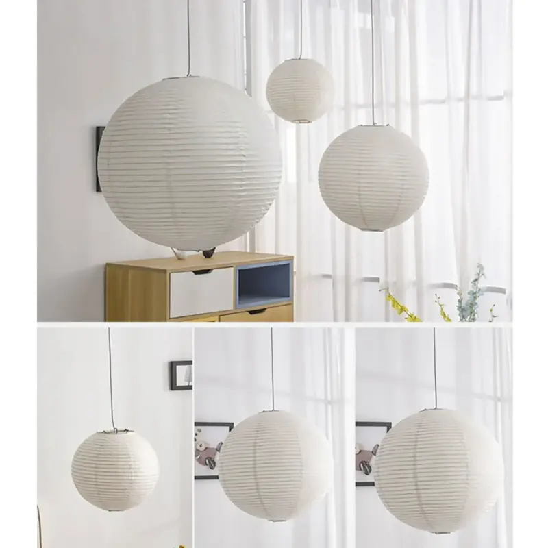 Japanese Wabi Sabi Style Rice Paper Pendent Ceiling Lamp