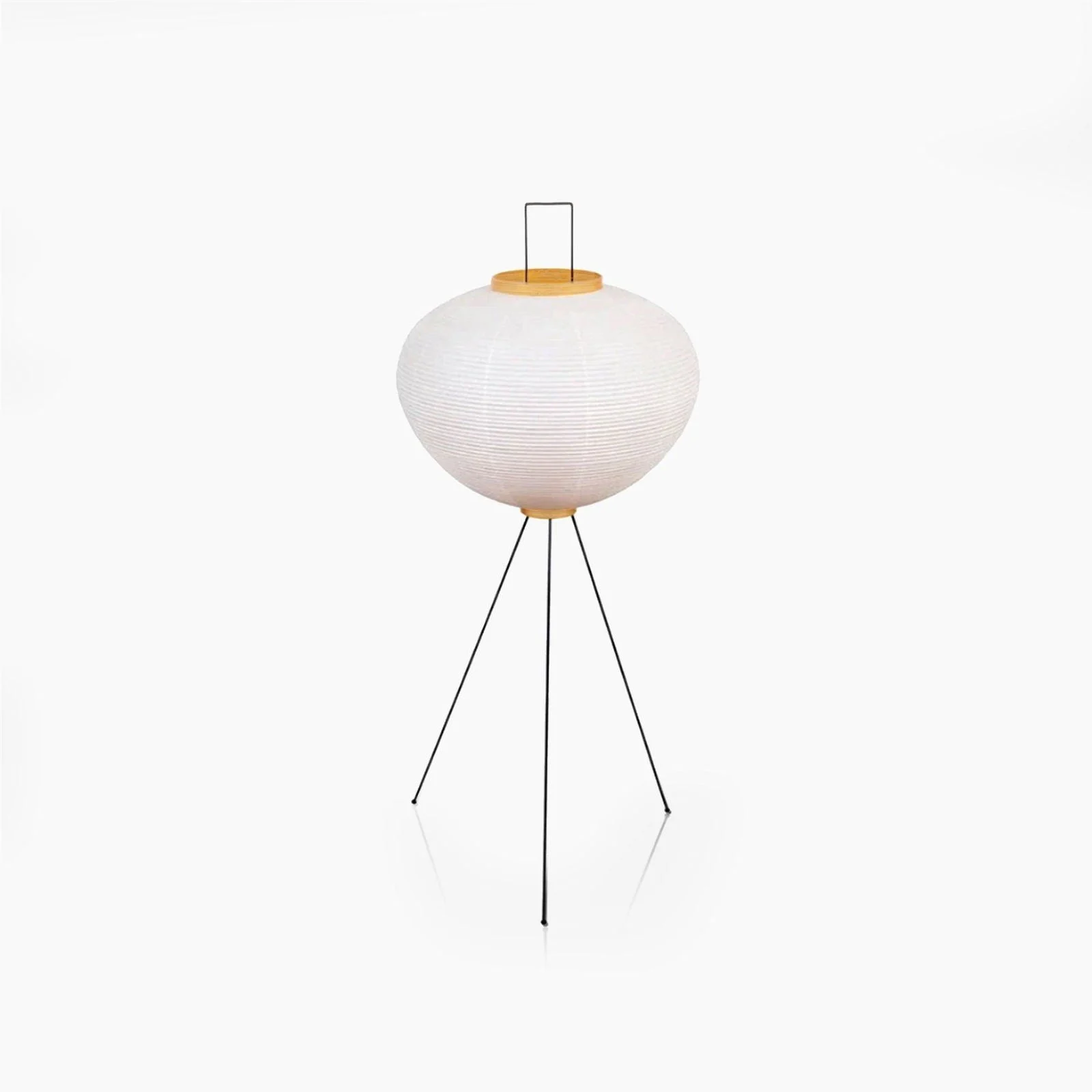 Japanese Wabi-Sabi Style Rice Paper Round Floor Lantern Lamp -