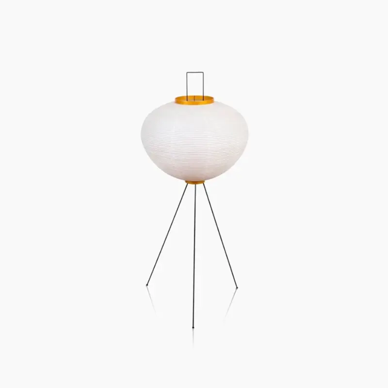 Japanese Wabi Sabi Style Rice Paper Round Floor Lantern Lamp