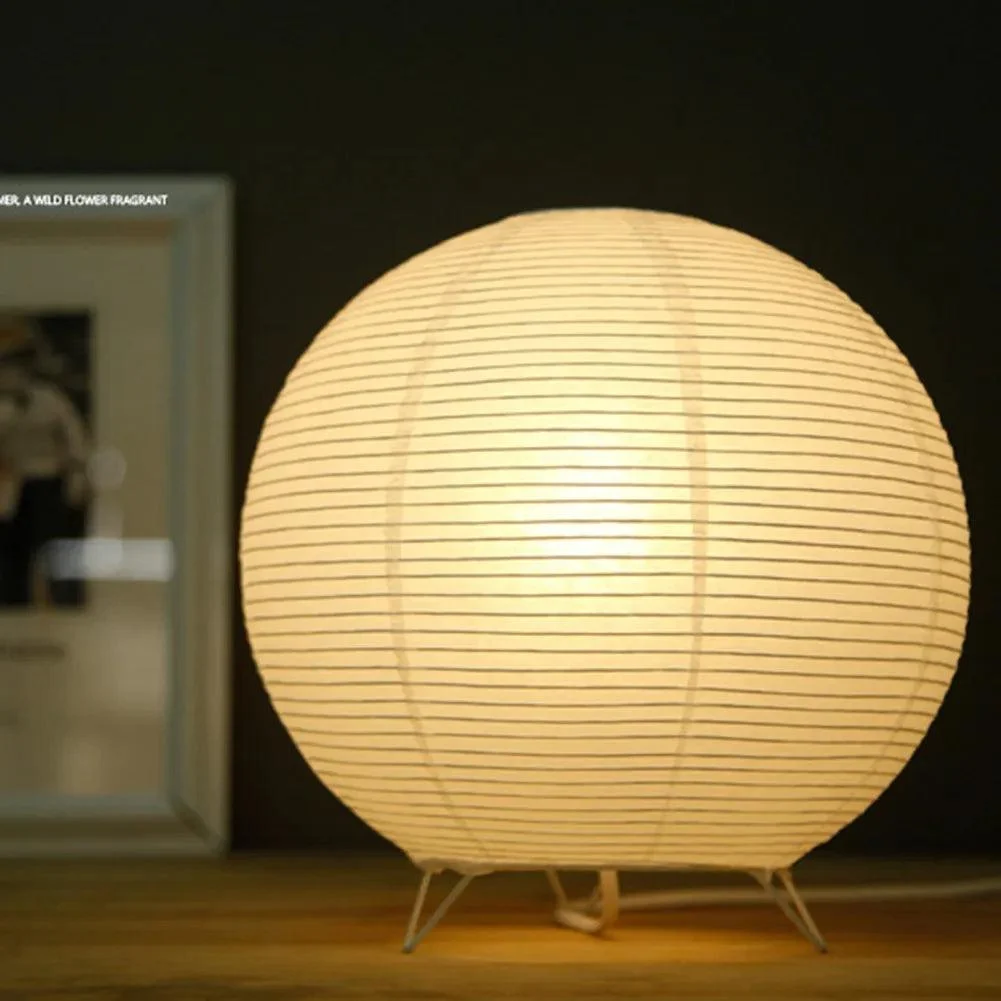 Japanese Wabi-Sabi Style Rice Paper Sphere Lantern Lamp -