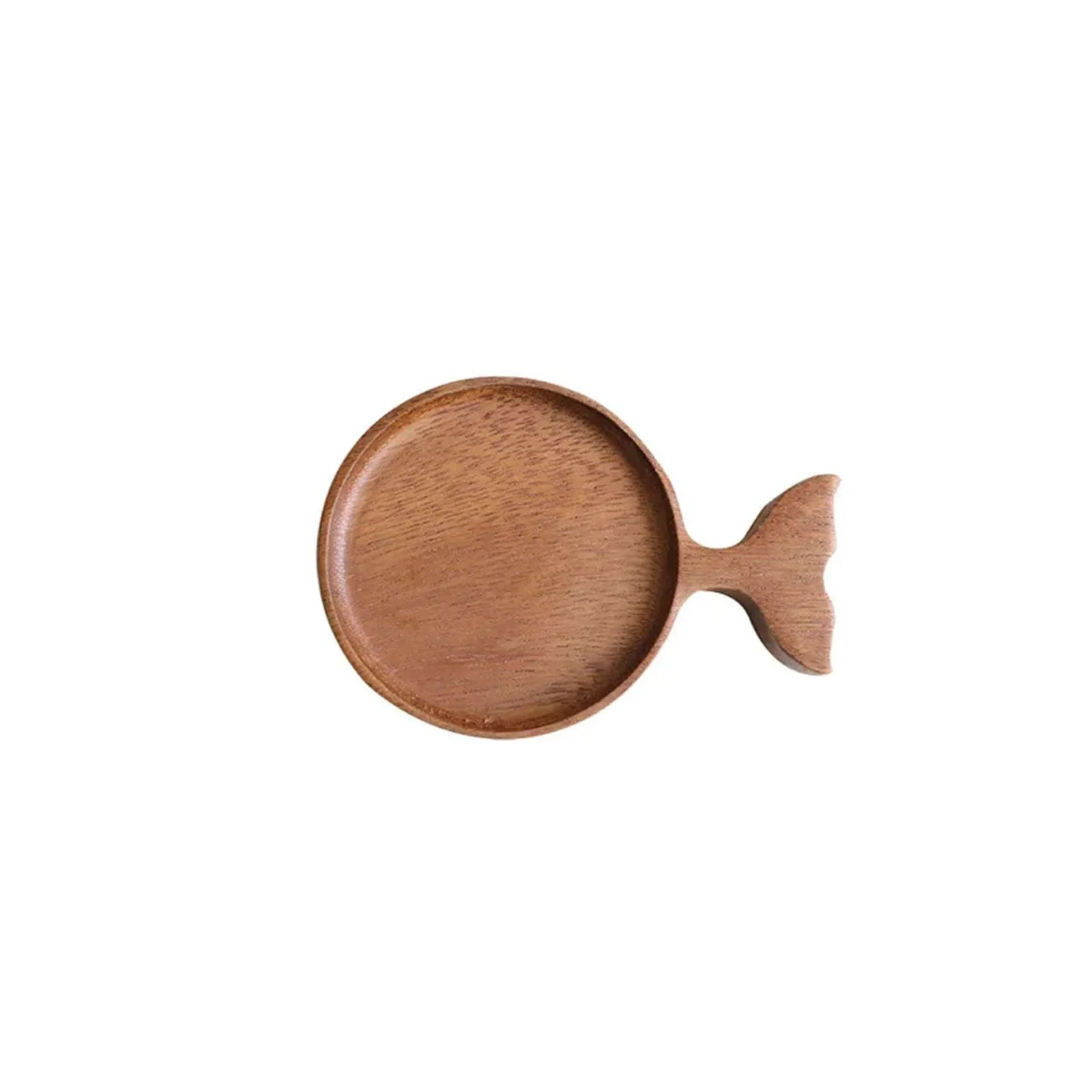 Japanese Wooden Fish Condiment Snack Tray Coaster -