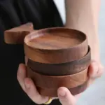 Japanese Wooden Fish Condiment Snack Tray Coaster