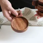 Japanese Wooden Fish Condiment Snack Tray Coaster