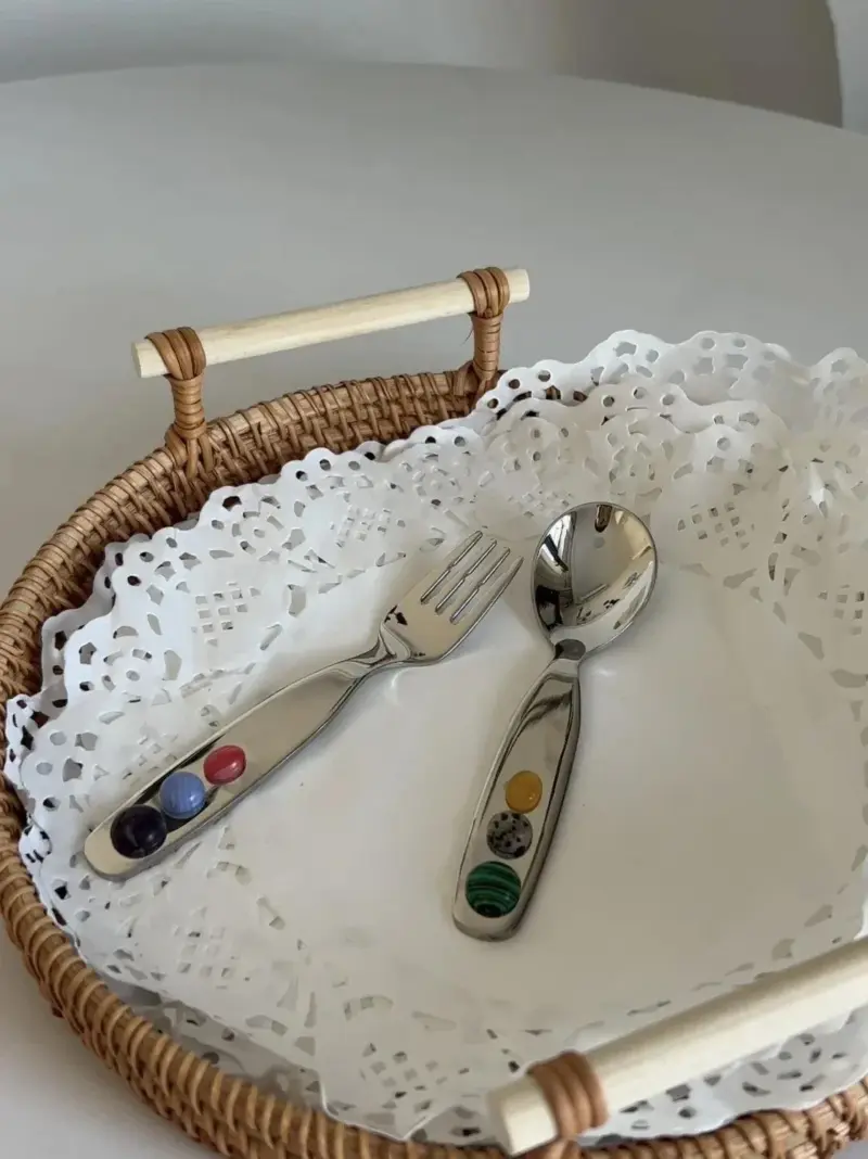 Jelly Bean Stainless Steel Dessert Fork Spoon