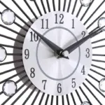 Jeweled Round Sunburst Metal Wall Clock tag1