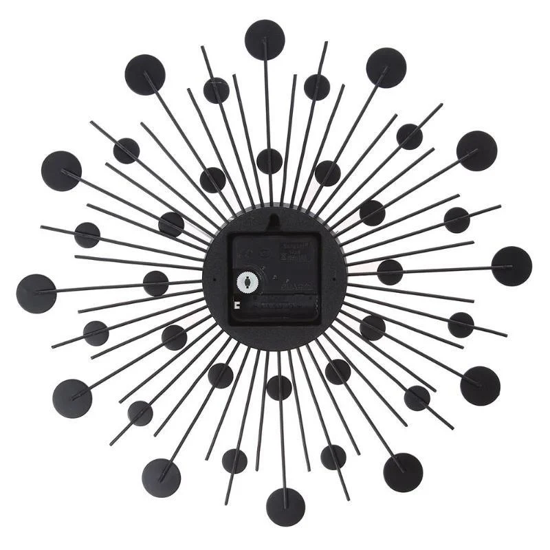 Jeweled Round Sunburst Metal Wall Clock -  - #tag1#