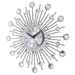 Jeweled Round Sunburst Metal Wall Clock tag1