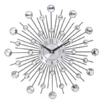 Jeweled Round Sunburst Metal Wall Clock tag1