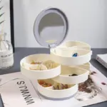 Jewelry Storage Box Multilayer Rotating Plastic Jewelry Stand Earrings Ring Box Cosmetics Beauty Container Organizer with 3ca23236 a130 45bd bd3c e5525bd4dce0