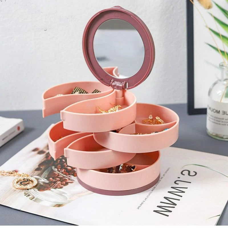 Jewelry Storage Box Multilayer Rotating Plastic Jewelry Stand Earrings Ring Box Cosmetics Beauty Container Organizer With C9f222c4 Ca2c 4b8e B786 4deacae03c28