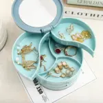 Jewelry Storage Box Multilayer Rotating Plastic Jewelry Stand Earrings Ring Box Cosmetics Beauty Container Organizer with d33c2e93 ec17 4017 8321 e0a802237776
