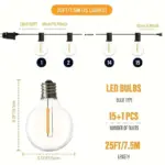 JoA9LED G40 Ball String Lights Waterdichte Outdoor Tuin Garland String Lights Terras Tuin Pub Kerstfeest Decoratie 24d9b499 360d 4b6b b30d fc5a9f743af7