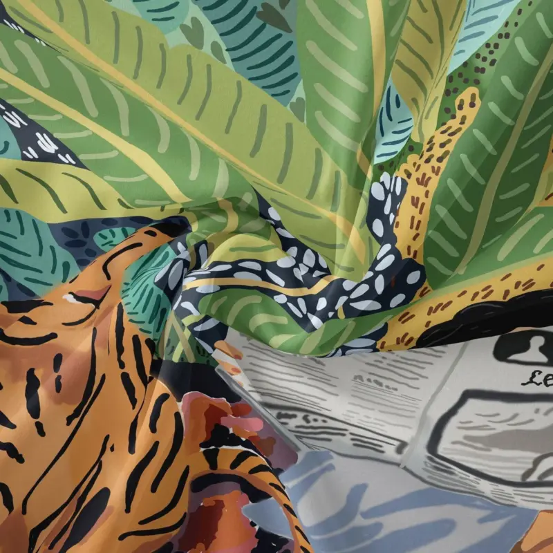 Jungle Tiger Girl Wall Tapestry tag1