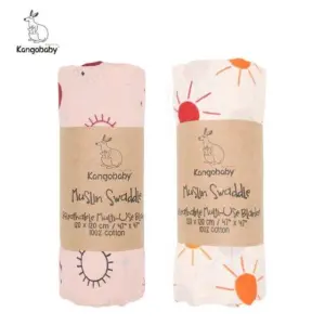 Kangobaby 100% Cotton Muslin Swaddle (2pk)