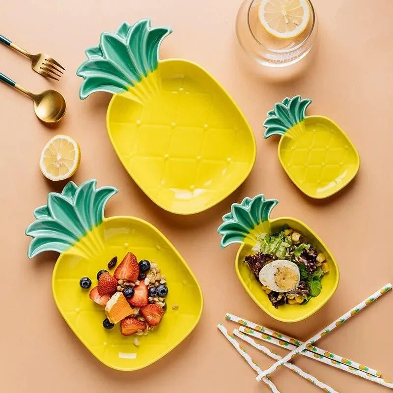 Kawaii Ceramic Pineapple Plates -