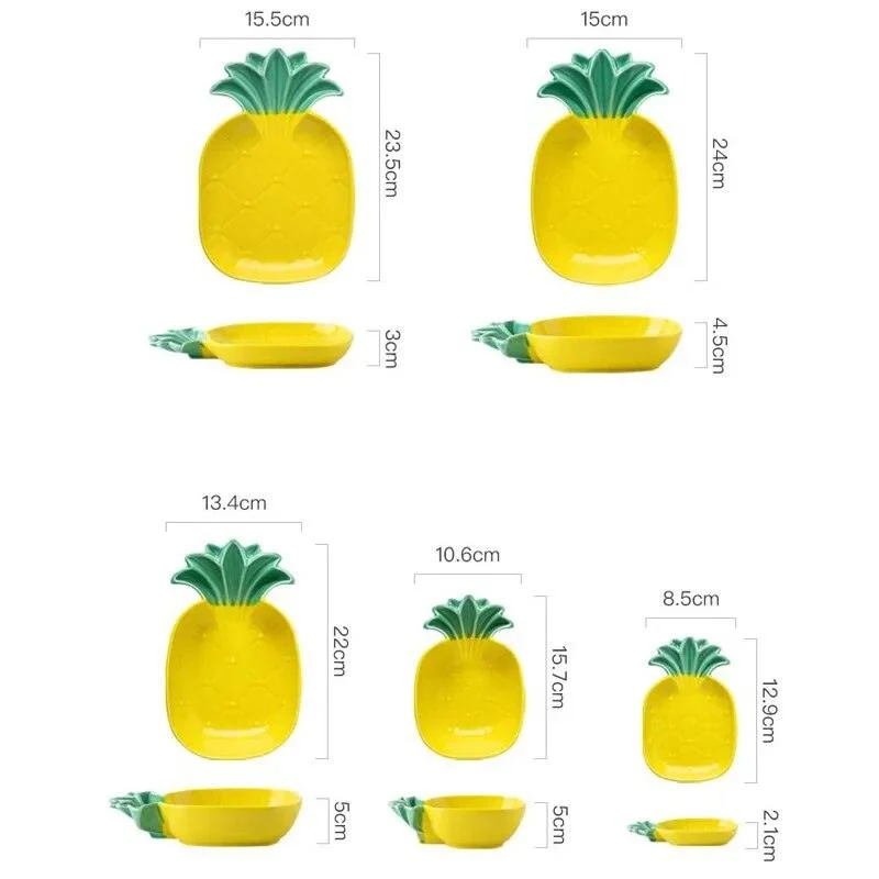 Kawaii Ceramic Pineapple Plates -