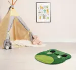 Kawaii Non Slip Fluffy Green Frog Rug