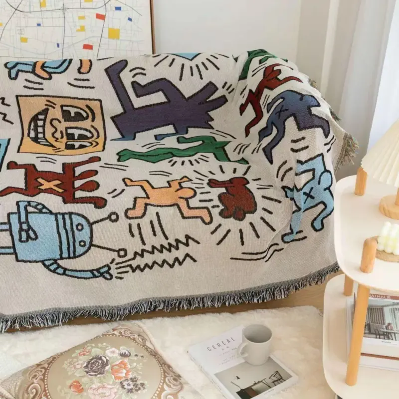 Keith Haring Jigsaw Throw Blanket tag1