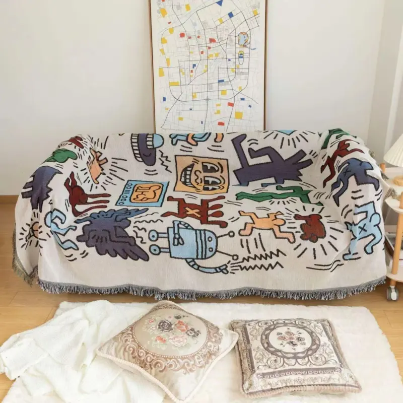Keith Haring Jigsaw Throw Blanket tag1