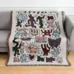 Keith Haring Jigsaw Throw Blanket tag1