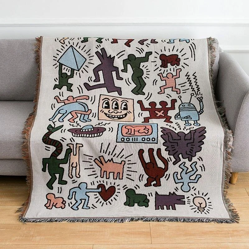 Keith Haring Jigsaw Throw Blanket -  - #tag1#