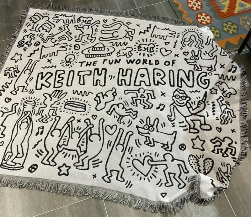 Keith Haring Jigsaw Throw Blanket tag1