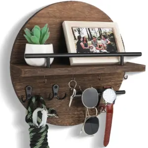 Key holder round - Wood - Environmentally friendly - For Living room/Hallway - Wall mounted - 29*11cm