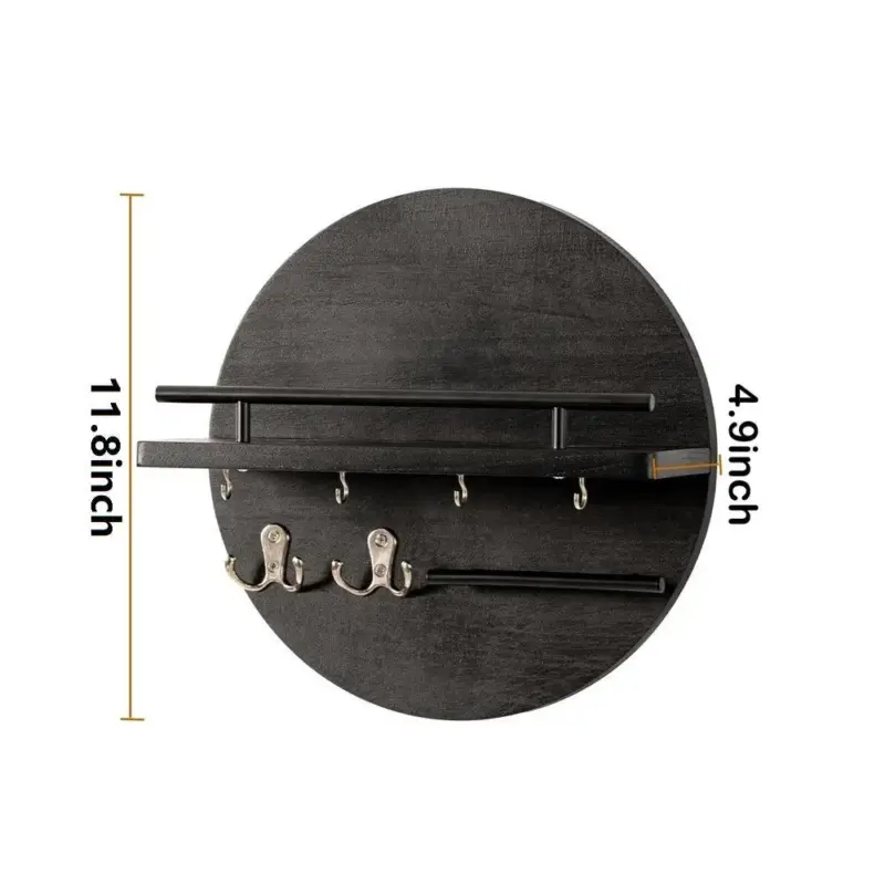 Key holder round Wood Environmentally friendly For Living room Hallway Wall mounted 29 11cm tag1
