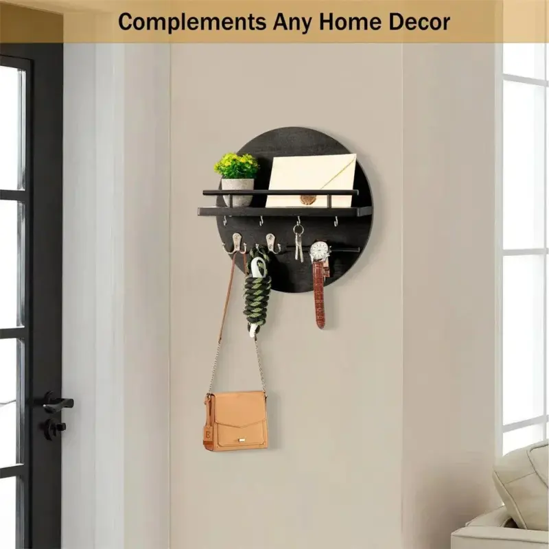 Key holder round Wood Environmentally friendly tag1