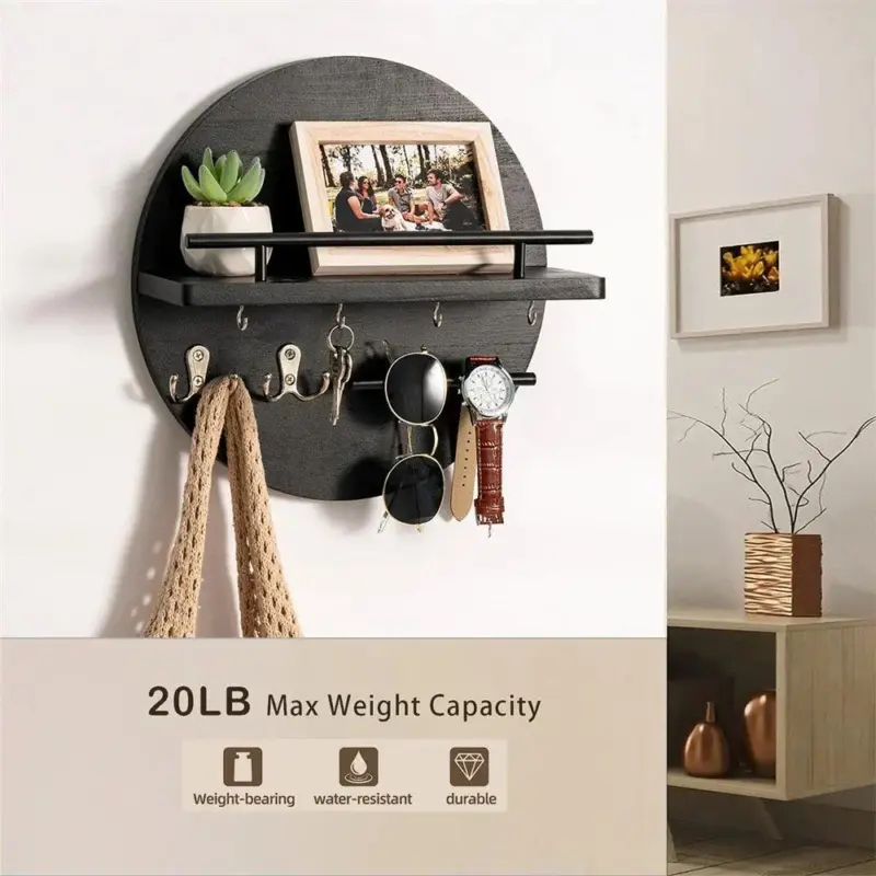 Key holder round Wood Environmentally friendly tag1