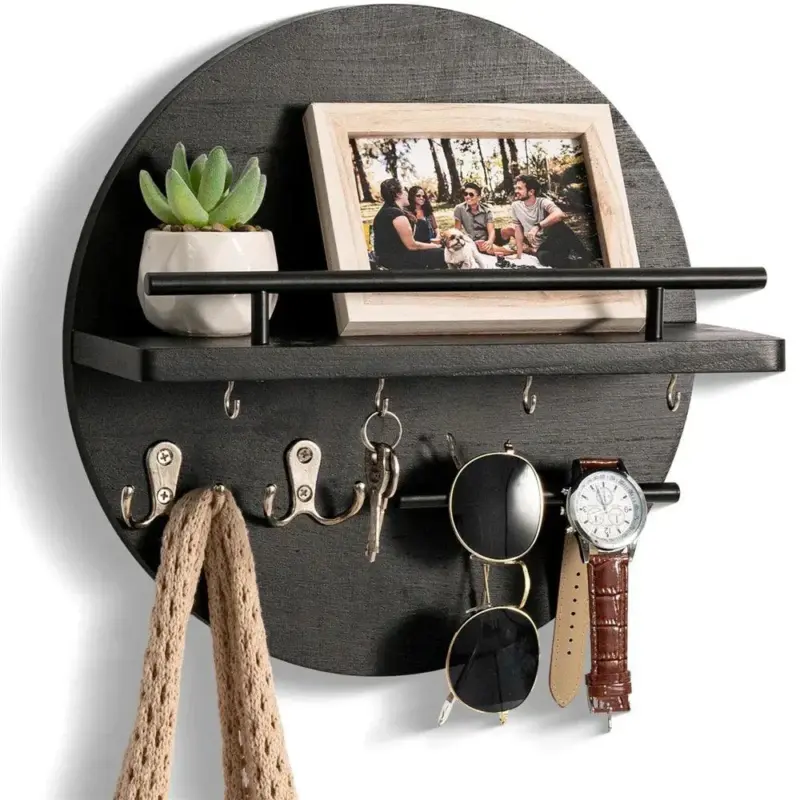 Key holder round Wood Environmentally friendly tag1
