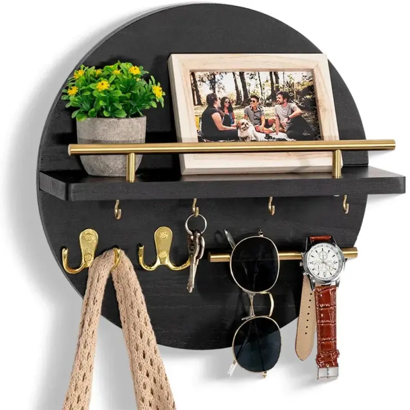Key holder round Wood Environmentally friendly tag1