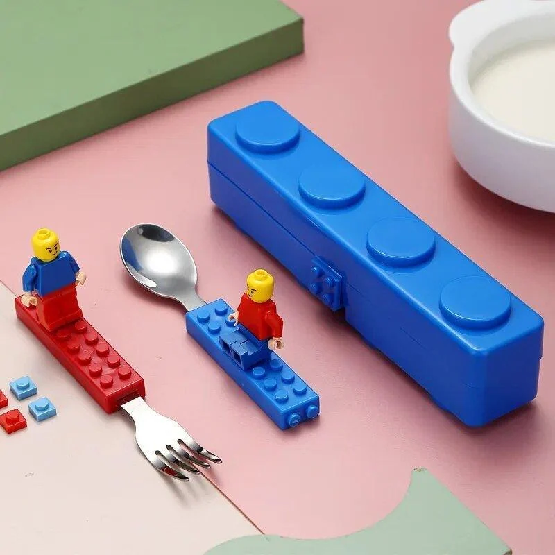 Kids Building Bricks Spoon & Fork Set -  - #tag1#