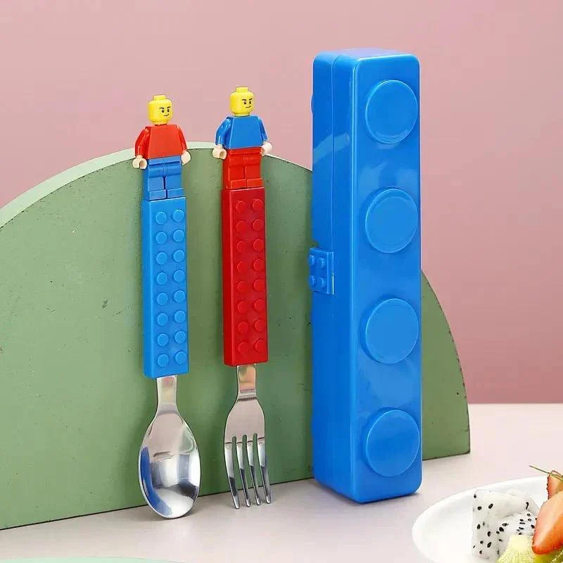 Kids Building Bricks Spoon & Fork Set -  - #tag1#