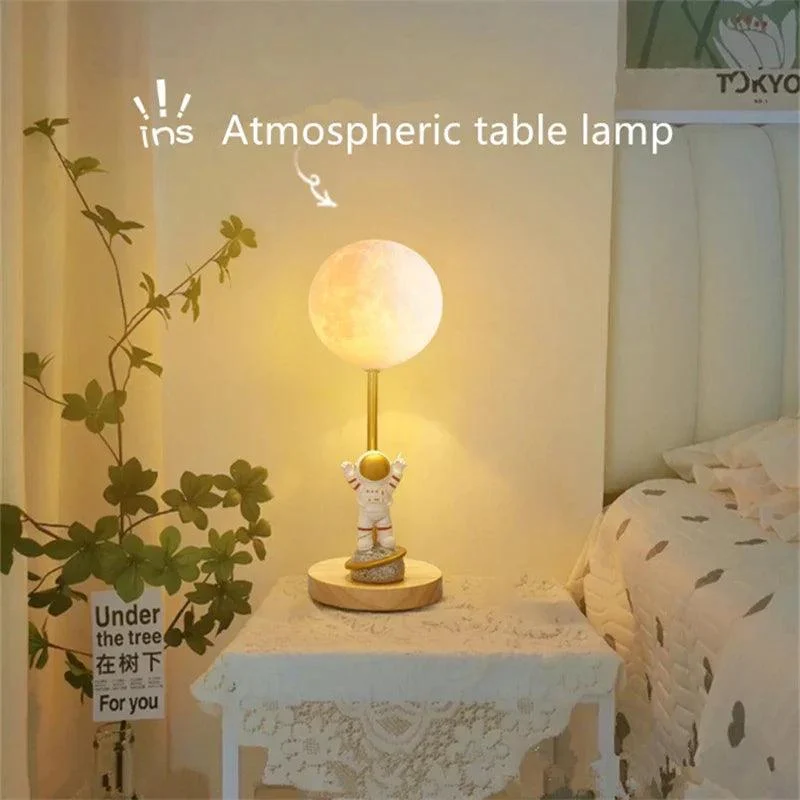 Kids Girls Astronaut Moon Lighting LED Bedroom Bedside Romantic lamp - 