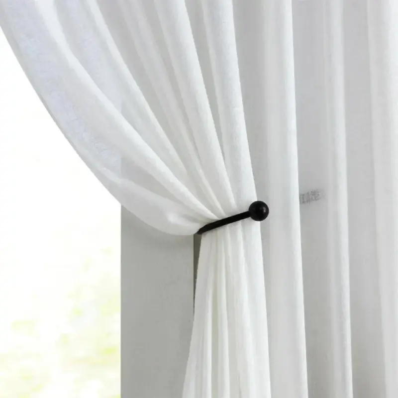 Kira White Cotton Blend Sheer Curtains Soft Roof tag1