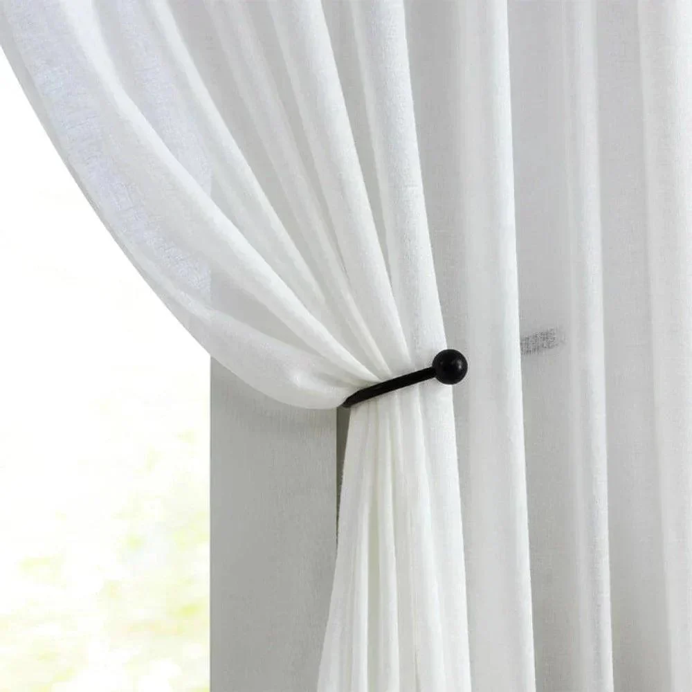 Kira White Cotton Blend Sheer Curtains Soft Roof -  - #tag1#