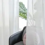 Kira White Cotton Blend Sheer Curtains Tulle tag1