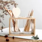 Kitchen Storage Breathable Wood Tableware Organizer Chopstick Cage Household Rack for Cultery
