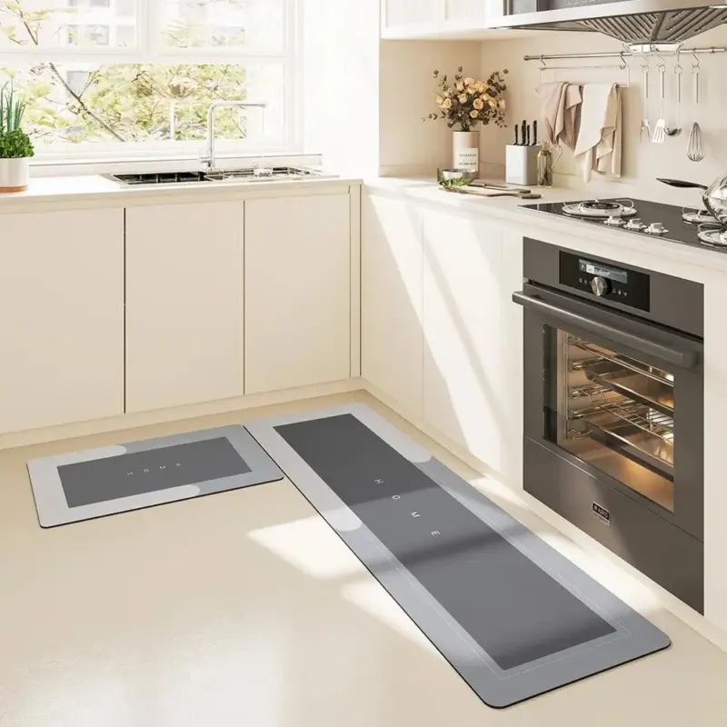 Kitchen Absorbent Mat Non Skid Waterproof Wipeable Comfort Standing Kitchen Rugs and Mats Wipeable Wash Free Long Strip Carpet