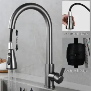 Kitchen Faucet - Brushed Pull-Out Hand Shower