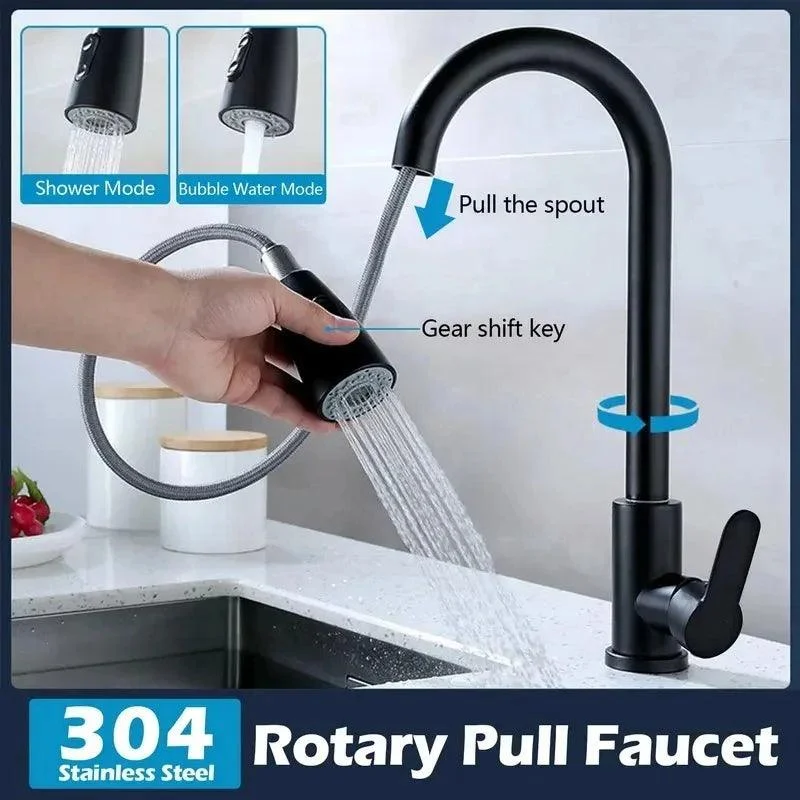 Kitchen Faucet - Brushed Pull-Out Hand Shower -  - #tag1#
