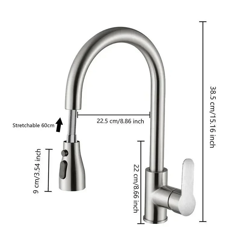 Kitchen Faucet - Brushed Pull-Out Hand Shower -  - #tag1#
