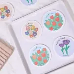 Kitchen Flower Print Wood Pulp Cotton Cloth tag1