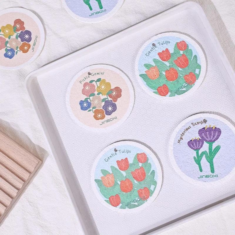 Kitchen Flower Print Wood Pulp Cotton Cloth -  - #tag1#