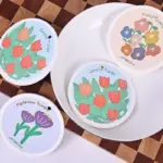 Kitchen Flower Print Wood Pulp Cotton Cloth tag1