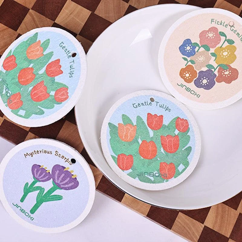 Kitchen Flower Print Wood Pulp Cotton Cloth -  - #tag1#
