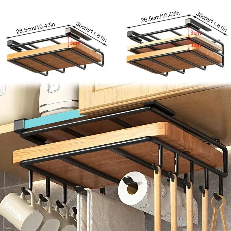 Kitchen Hanging Organizer - Organix - For Under Cabinet - Paper Towel & Cutting Board Holder -  - #tag1#