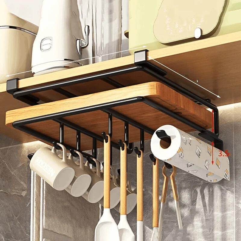 Kitchen Hanging Organizer - Organix - For Under Cabinet - Paper Towel & Cutting Board Holder -  - #tag1#